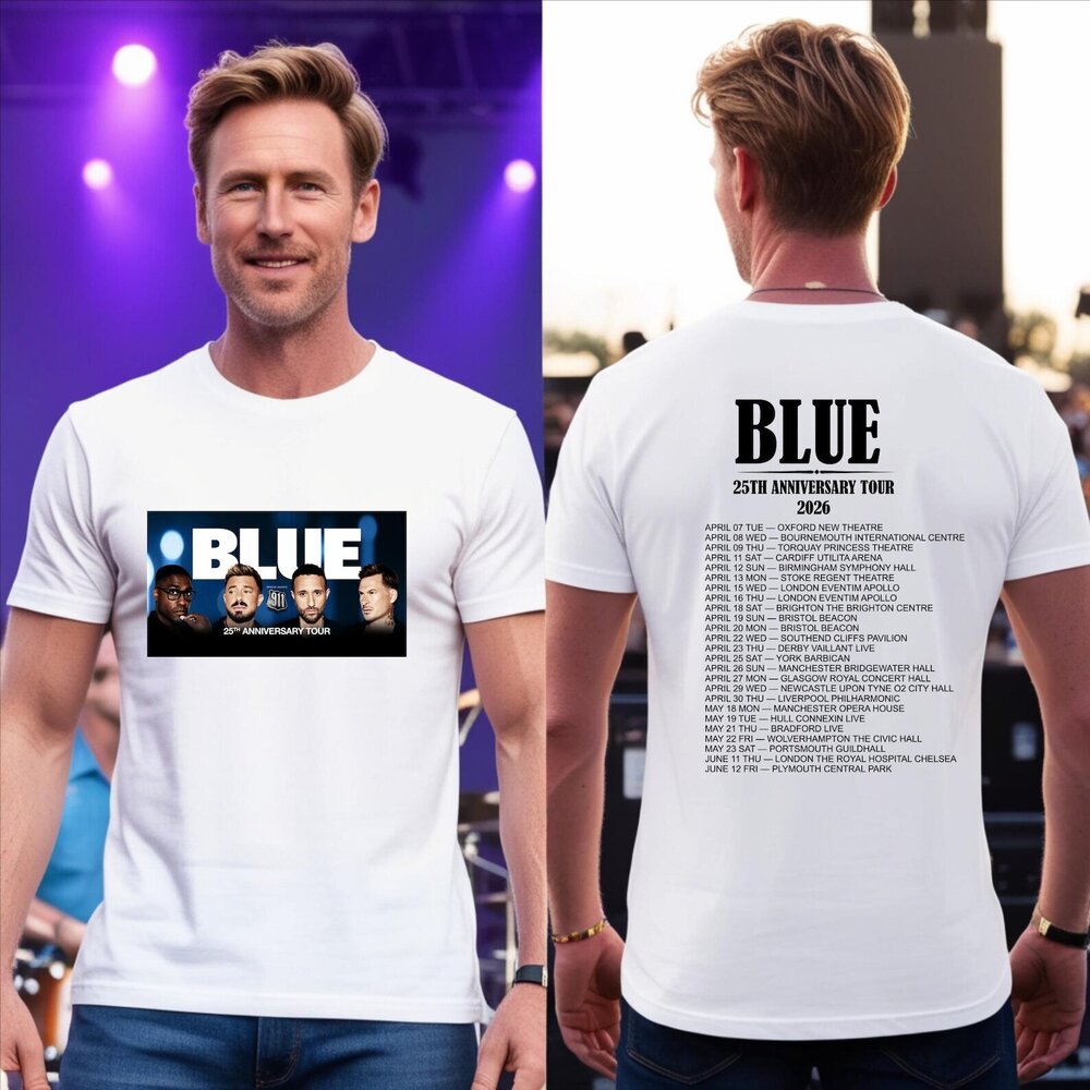 Blue 25th Anniversary Tour 2026 T-Shirt 2 Sided